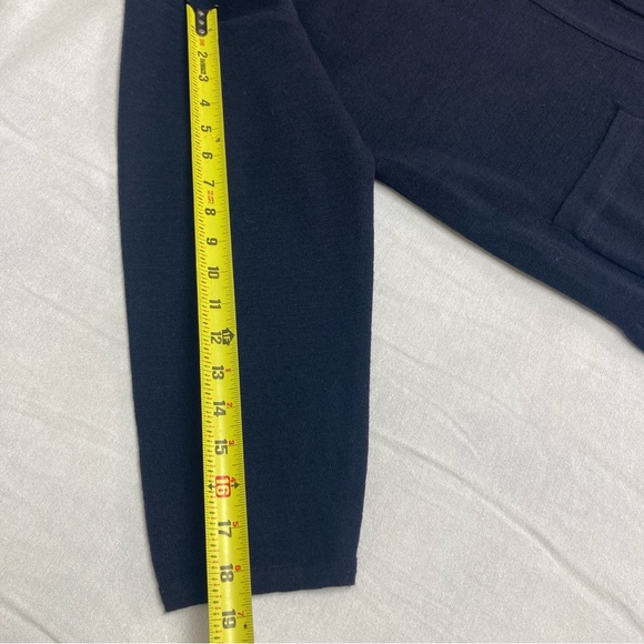 Valerie Stevens PetitesnOpen Front Cardigan Sweater Jacket Black Merino Wool - Picture 9 of 13